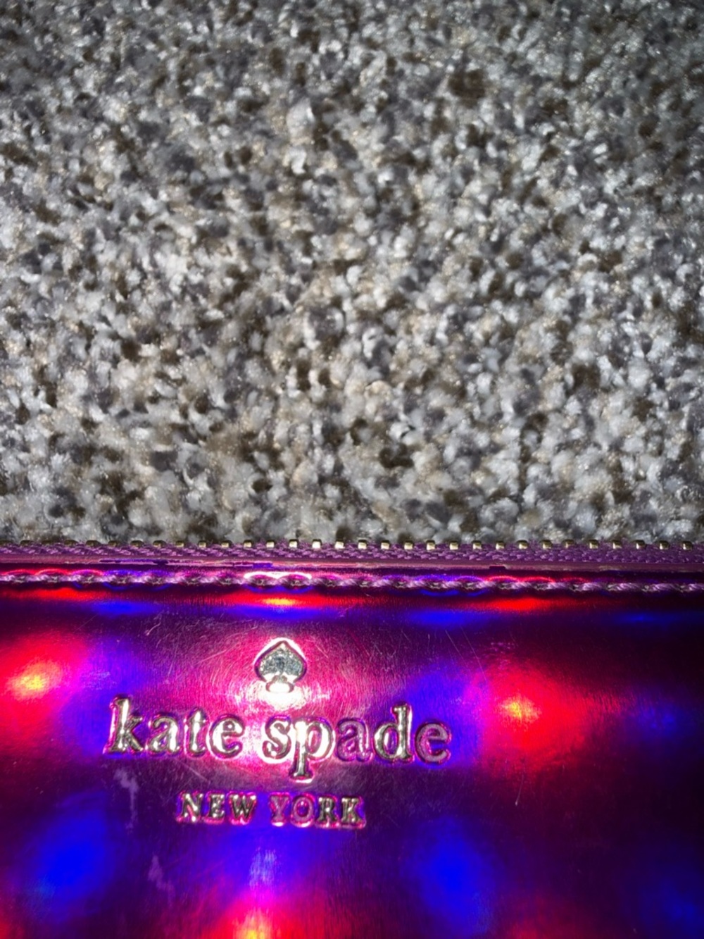 Kate spade Rainer lane pink metallic holographic long zip wallet - Picture 3 of 12